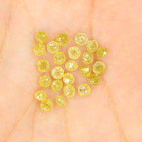 Natural Loose Bead Yellow Color Diamond 2.18 CT 2.30 MM Bead Shape Rose Cut Diamond L1711
