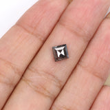 Natural Loose Kite Salt And Pepper Diamond Black Grey Color 0.88 CT 7.80 MM Kite Shape Rose Cut Diamond KDL2107