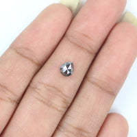 Natural Loose Pear Salt And Pepper Diamond Black Grey Color 0.48 CT 5.35 MM Pear Shape Rose Cut Diamond L7879