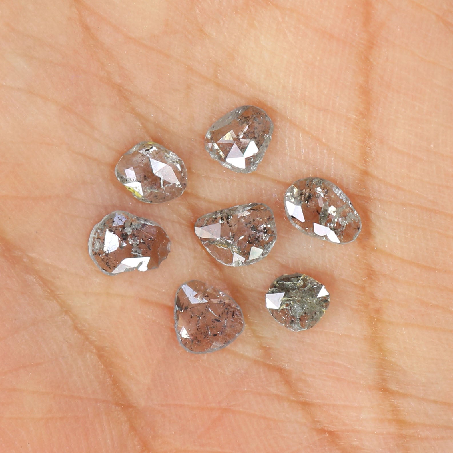 1.00 Ct Natural Loose Slice Shape Diamond Salt And Pepper Slice Cut Diamond 4.30 MM Natural Black Grey Diamond Irregular Cut Diamond LQ2522