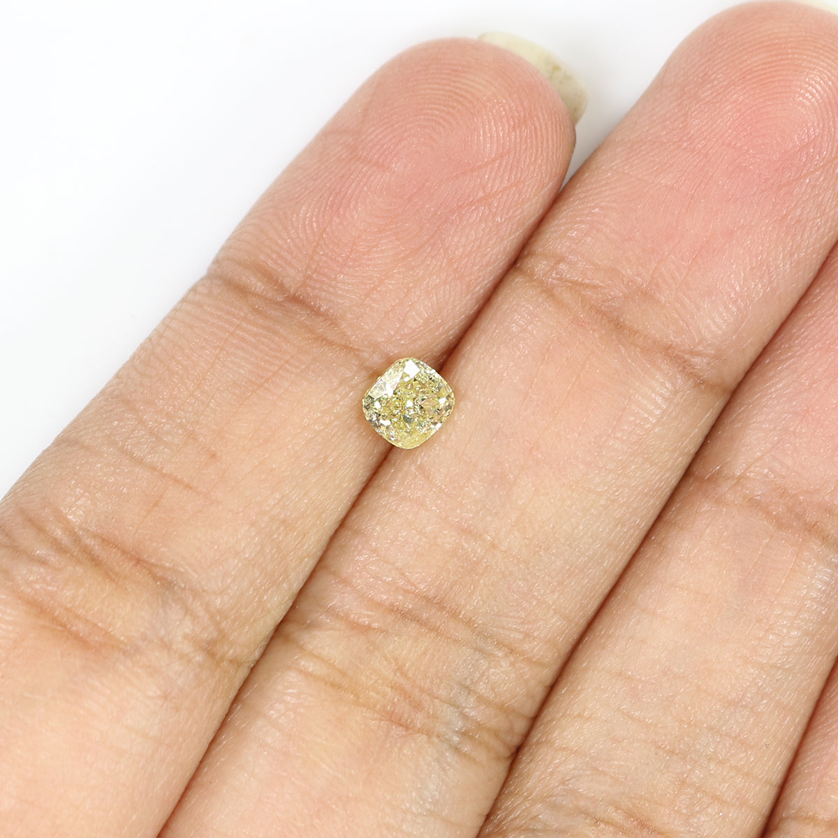 Natural Loose Cushion Fancy Yellow Color Diamond 0.58 CT 4.70 MM Cushion Shape Rose Cut Diamond L6355