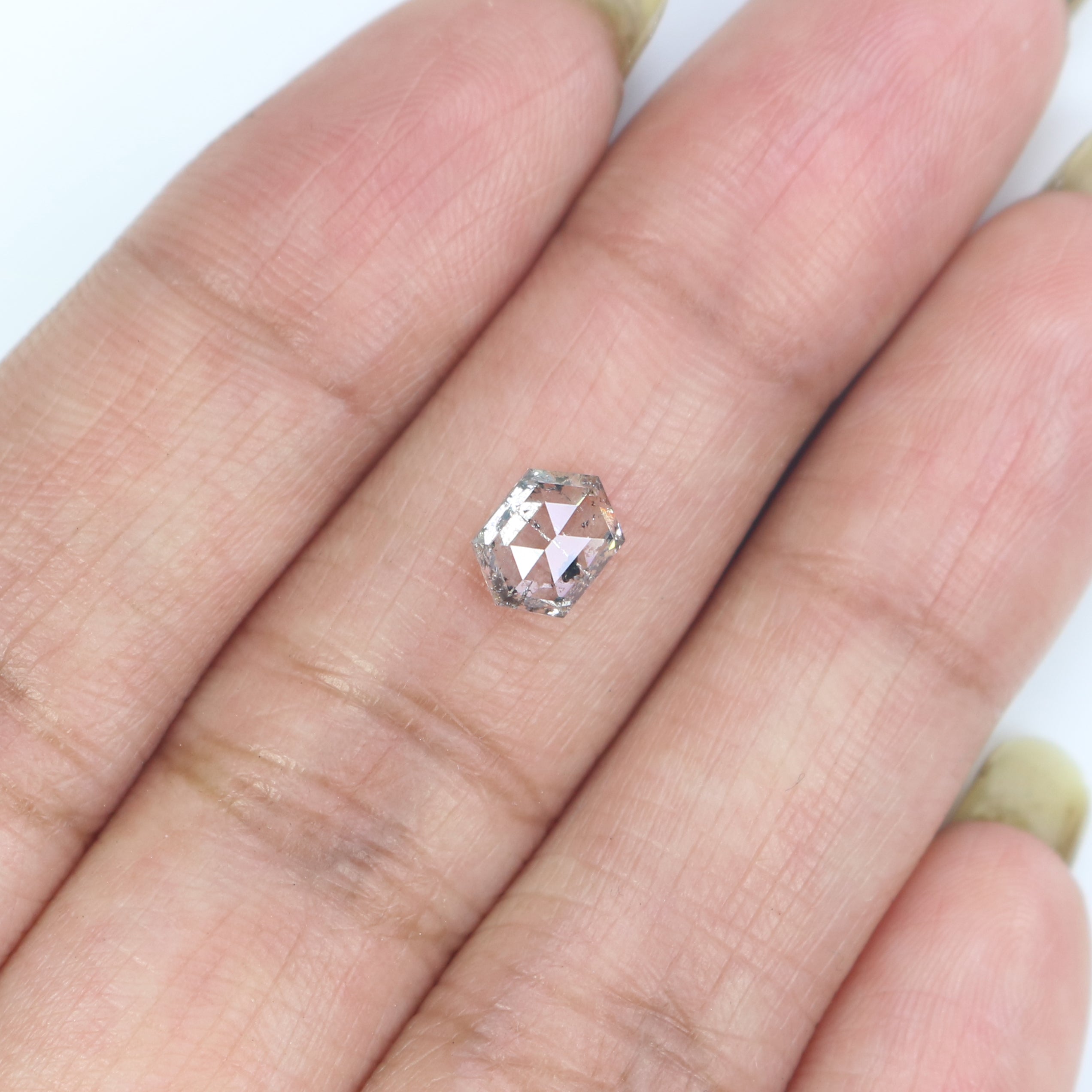 1.03 CT Natural Loose Hexagon Shape Diamond White - F Hexagon Diamond 6.70 MM Natural Loose White - F Color Hexagon Rose Cut Diamond QL2682