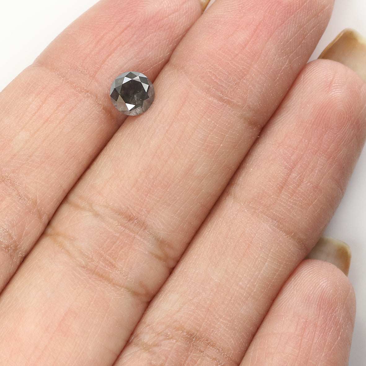 0.68 CT Natural Loose Round Shape Diamond Black Grey Color Round Cut Diamond 5.30 MM Salt And Pepper Round Brilliant Cut Diamond LQ1765