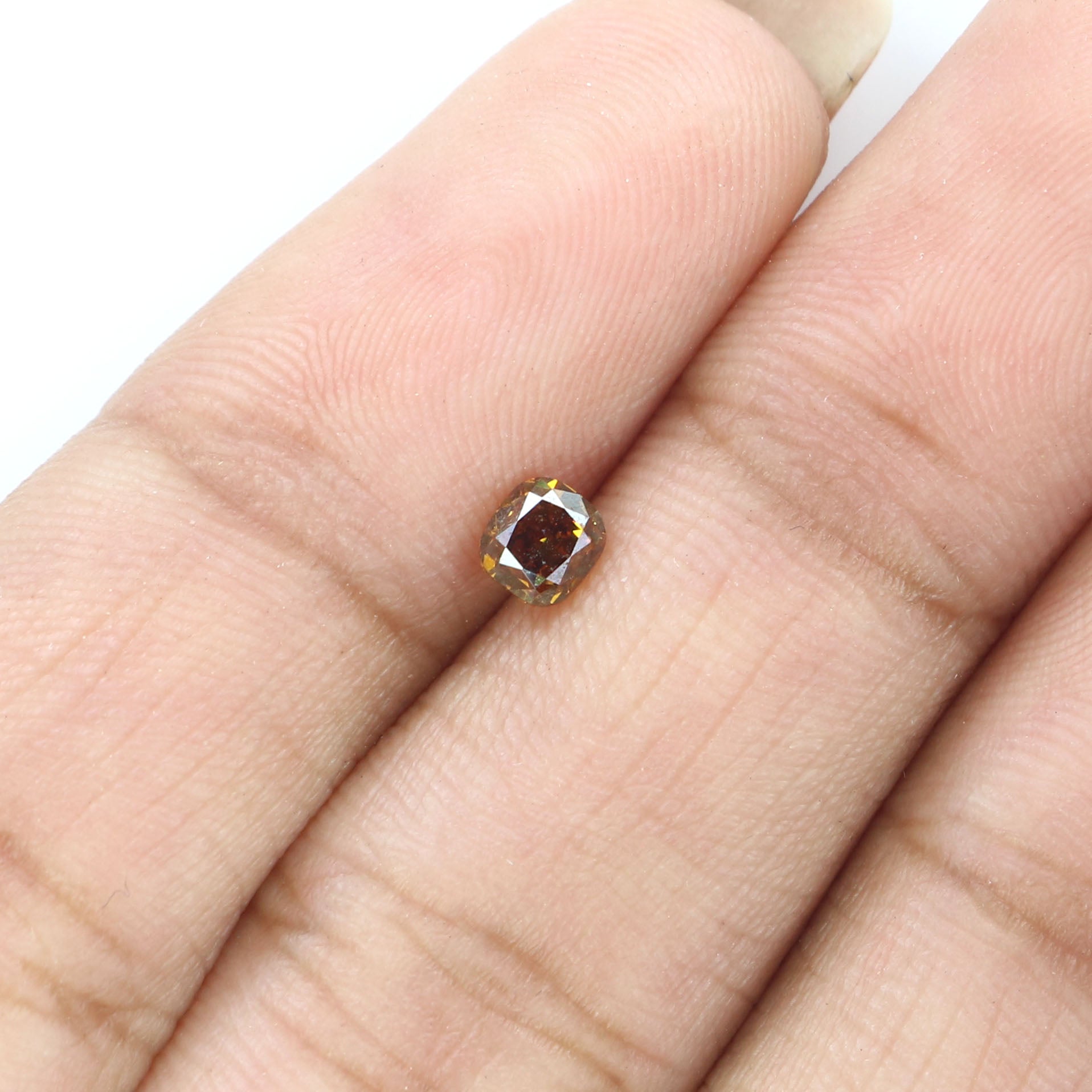 0.34 Ct Natural Loose Cushion Cut Diamond Coffee Brown Color Cushion Diamond 3.65 MM Natural Brown Color Cushion Brilliant Cut Diamond KQ807
