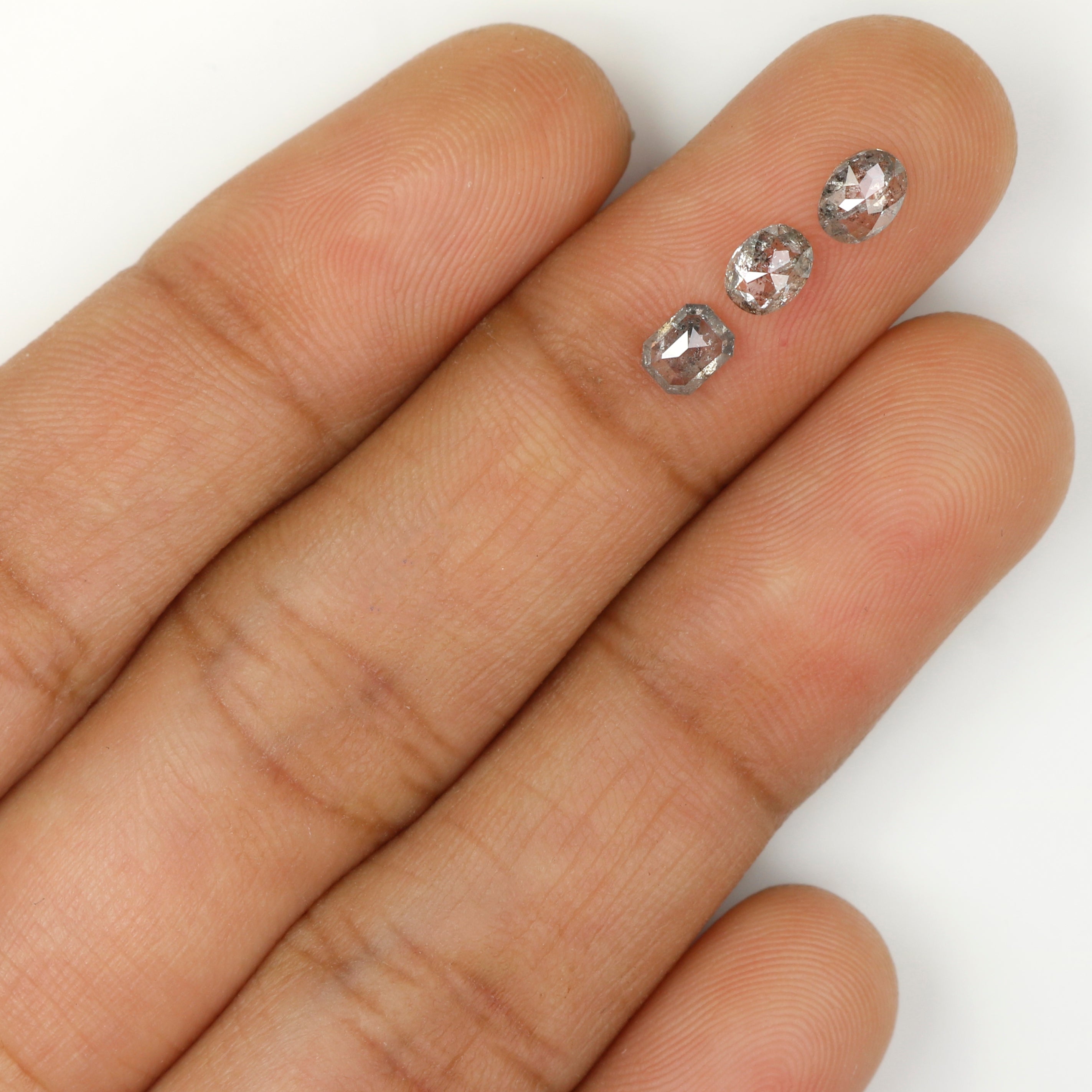0.85 CT Natural Loose Mix Shape Diamond Salt And Pepper Mix Shape Diamond 4.25 MM Natural Black Grey Color Mix Shape Rose Cut Diamond QL636
