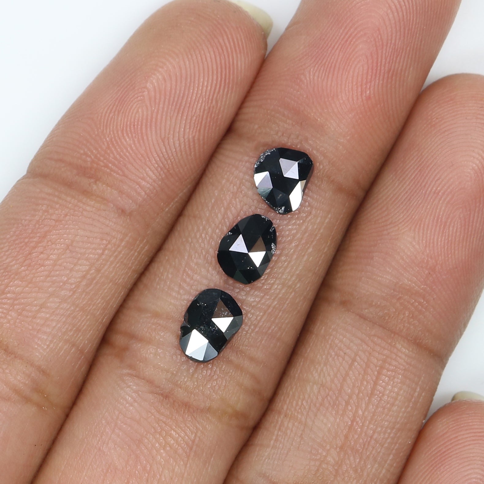 1.27 CT Natural Loose Slice Shape Diamond Black Color Slice Cut Diamond 6.65 MM Natural Loose Black Color Slice Rose Cut Diamond LQ2713