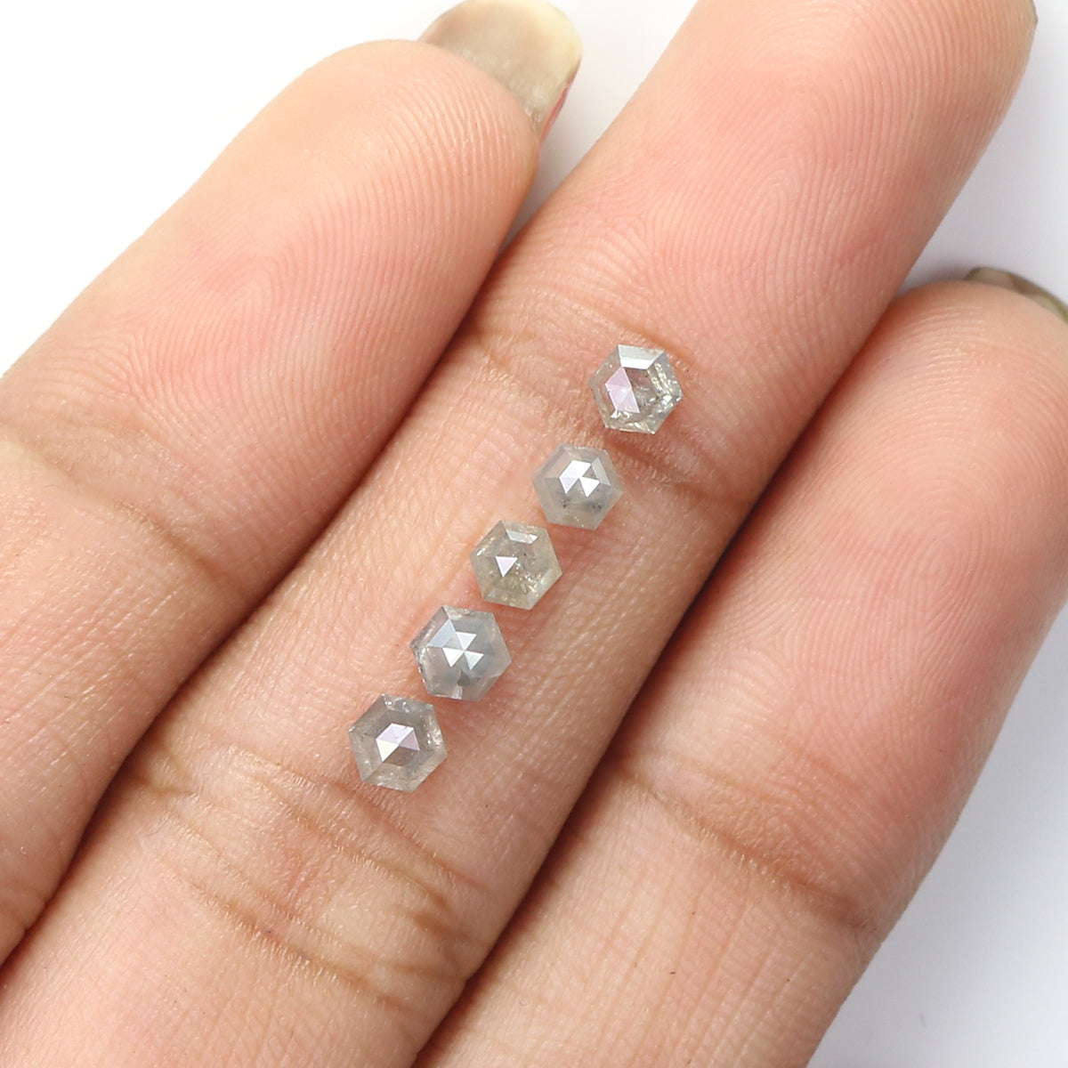 1.01 CT Natural Loose Hexagon Shape Diamond Grey Color Hexagon Cut Diamond 3.10 MM Natural Loose Grey Hexagon Shape Rose Cut Diamond QK1837