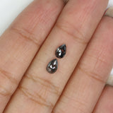 Natural Loose Pear Salt And Pepper Diamond Black Grey Color 0.67 CT 5.57 MM Pear Shape Rose Cut Diamond L2455