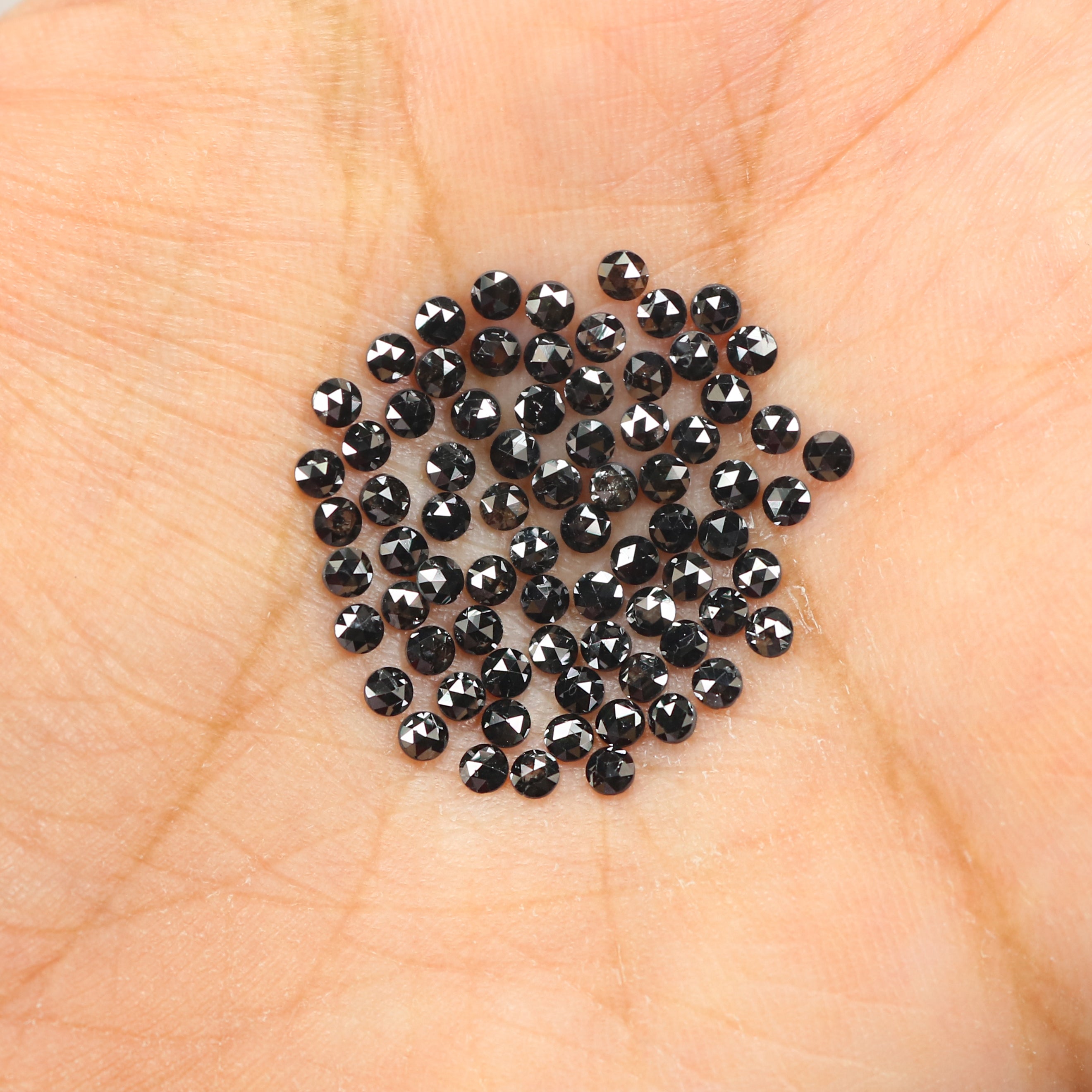 3.34 CT Natural Loose Round Rose Cut Diamond Black Color Round Shape Diamond 2.20 MM Natural Loose Black Color Round Rose Cut Diamond KQ2456