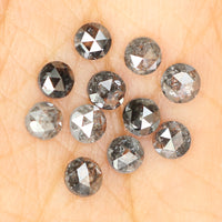 Natural Loose Rose Cut Salt And Pepper Diamond Black Grey Color 1.05 CT 2.70 MM Rose Cut Shape Diamond KDL1552