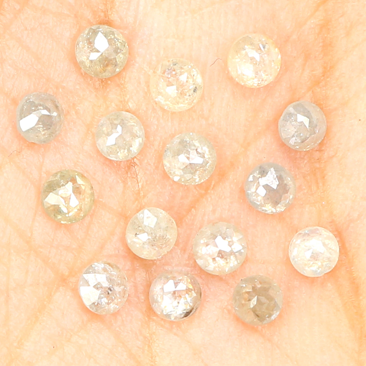 Natural Loose Round Rose Cut Grey Color Diamond 1.38 CT 2.50 MM Round Rose Cut Diamond L1646