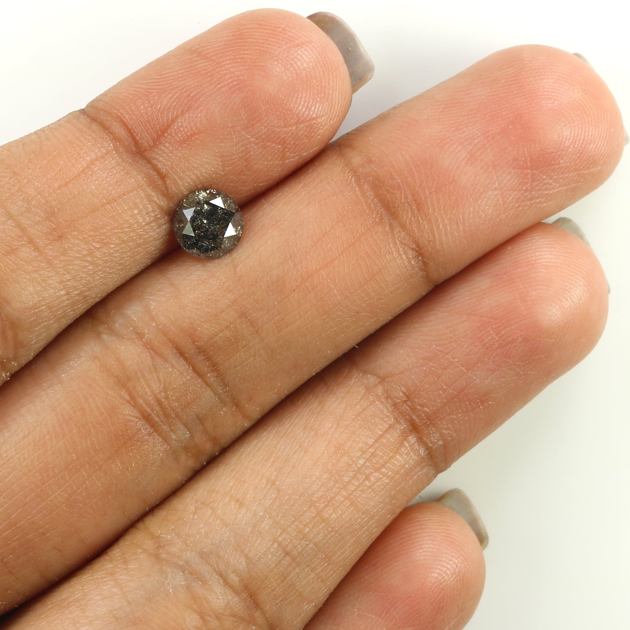 0.82 CT Natural Loose Round Shape Diamond Black Grey Color Round Shape Diamond 5.70 MM Salt And Pepper Round Brilliant Cut Diamond LQ1464