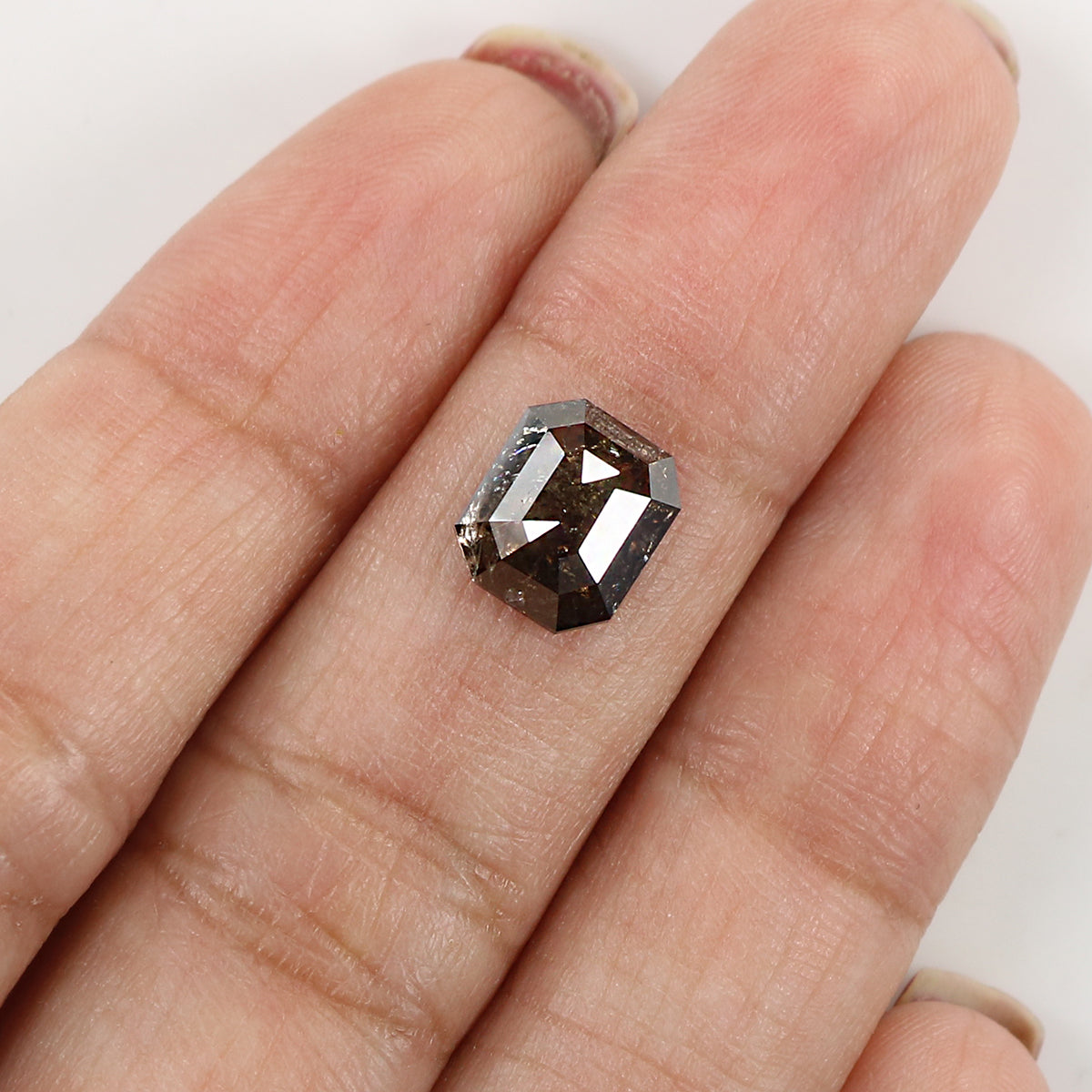 Natural Loose Radiant Diamond Brown Color 1.78  CT 8.50 MM Radiant Shape Rose Cut Diamond L7523