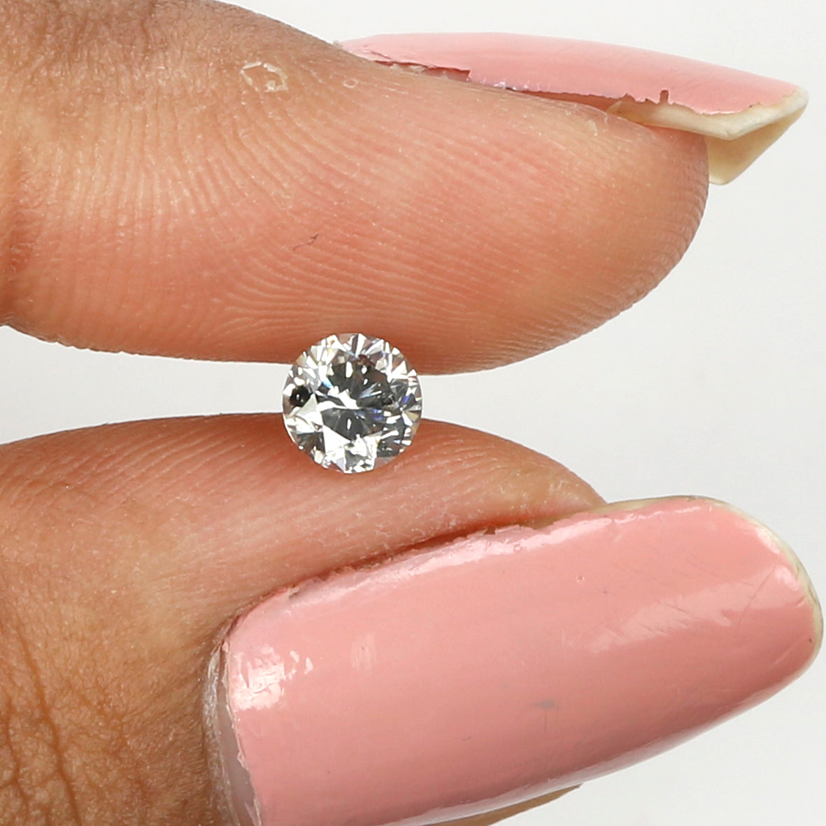 0.47 CT Natural Loose Round Shape Diamond Salt And Pepper Color Round Diamond 4.70 MM Natural Black Grey Round Brilliant Cut Diamond LQ210