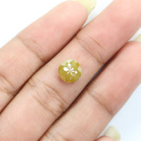 Natural Loose Rose Cut Yellow Color Diamond 1.86 CT 7.40 MM Round Rose Cut Shape Diamond KR1994