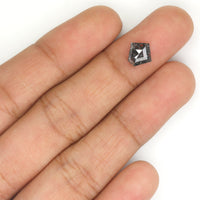 1.10 CT Natural Loose Diamond, Pentagon Cut Diamond, Salt And Pepper Diamond, Black Gray Diamond, Pentagon Shape, Rose Cut Diamond, KDL601