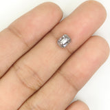 Natural Loose Emerald Salt And Pepper Diamond Black Grey Color 0.73 CT 5.70 MM Emerald Shape Rose Cut Diamond L1187