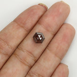 Natural Loose Hexagon Brown Color Diamond 2.14 CT 7.80 MM Hexagon Shape Rose Cut Diamond KR2102