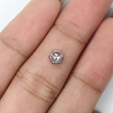 Natural Loose Hexagon Salt And Pepper Diamond Grey Color 0.39 CT 5.11 MM Hexagon Shape Rose Cut Diamond KDL2521