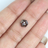 Natural Loose Hexagon Brown Color Diamond 1.40 CT 6.40 MM Hexagon Shape Rose Cut Diamond L7203