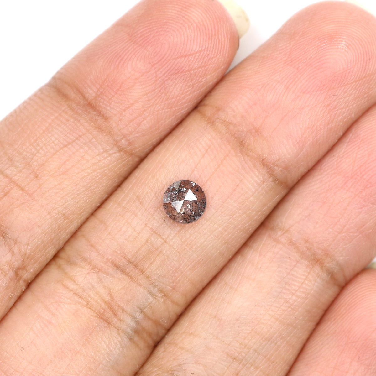 Natural Loose Round Rose Cut Salt And Pepper Diamond Black Grey Color 0.40 CT 4.95 MM Rose Cut Shape Diamond L2008