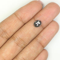 Natural Loose Oval Salt And Pepper Diamond Black Grey Color 1.04 CT 7.35 MM Oval Shape Rose Cut Diamond KDL1021