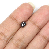 Natural Loose Drop Salt And Pepper Diamond Black Grey Color 1.20 CT 6.20 MM Drop Shape Rose Cut Diamond L5676