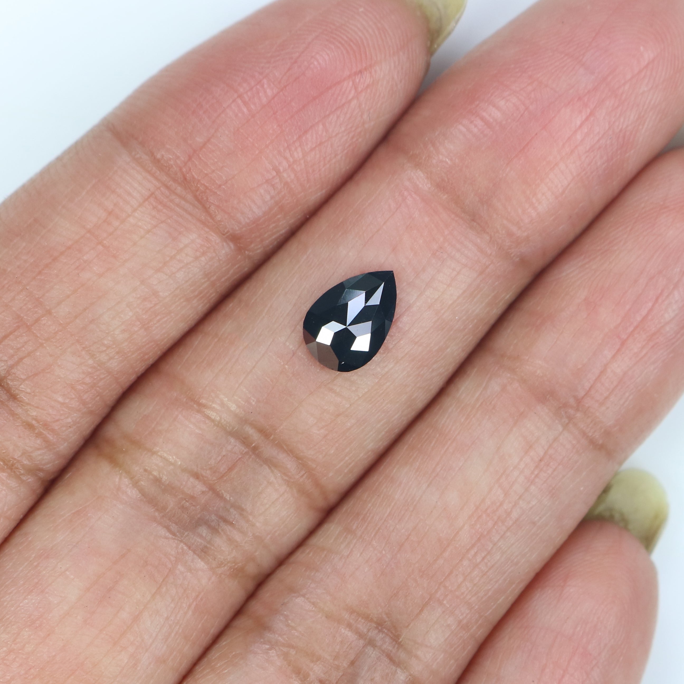 0.61 CT Natural Loose Pear Shape Diamond Black Color Pear Shape Diamond 7.60 MM Natural Loose Diamond Black Pear Rose Cut Diamond QK2618