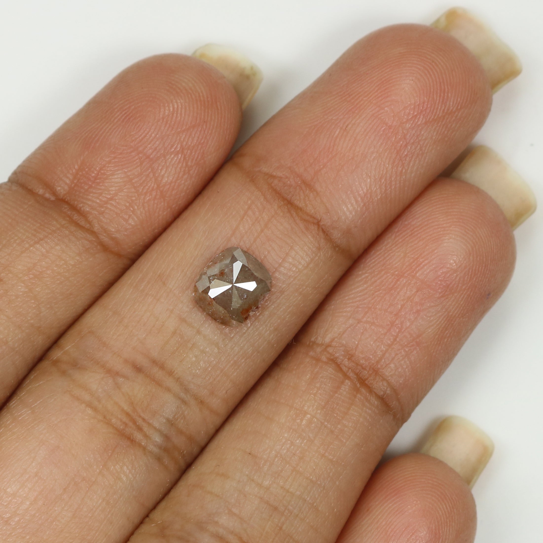 Natural Loose Cushion Diamond Grey Color 1.14 CT 6.60 MM Cushion Shape Rose Cut Diamond L7709