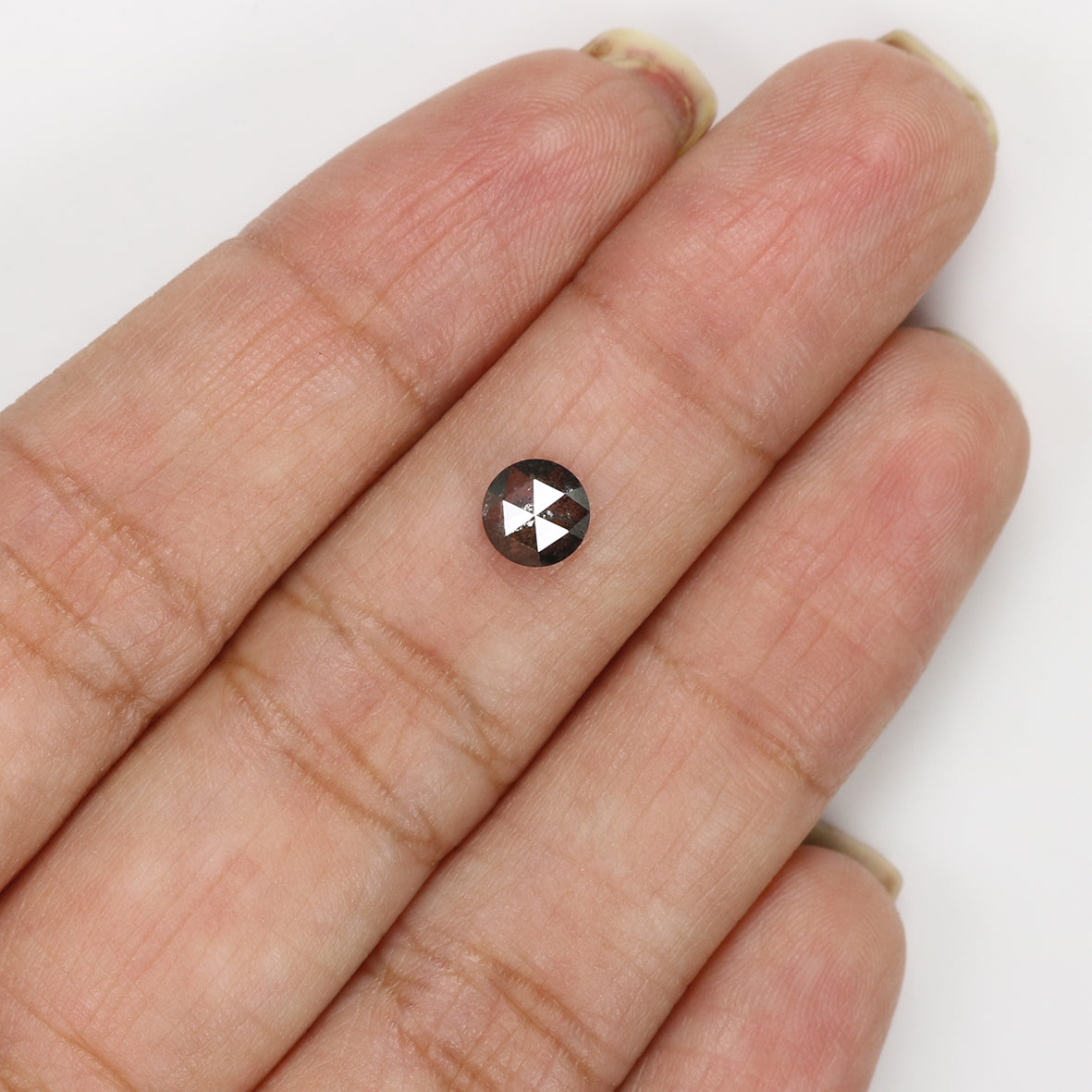 0.51 CT Natural Loose Round Rose Cut Diamond Salt And Pepper Round Diamond 5.20 MM Natural Loose Black Grey Color Rose Cut Diamond LQ5981