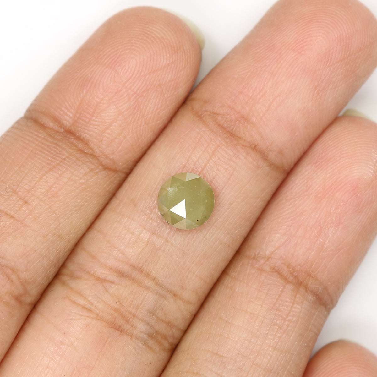 1.01 CT Natural Loose Round Rose Cut Diamond Green Color Round Shape Diamond 6.50 MM Natural Loose Green Color Round Rose Cut Diamond KQ645