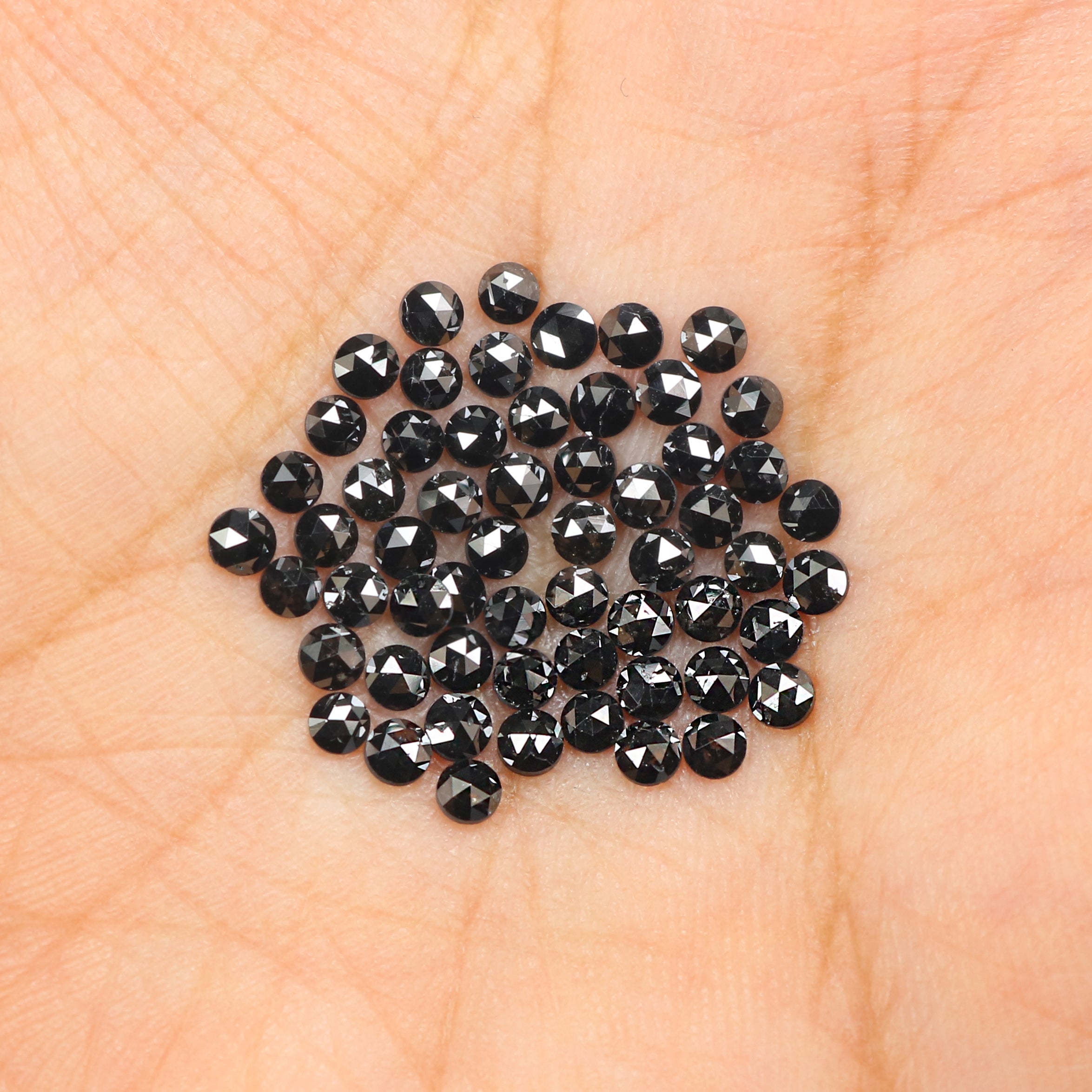 3.27 CT Natural Loose Round Rose Cut Diamond Black Color Round Shape Diamond 2.30 MM Natural Loose Black Color Round Rose Cut Diamond KQ2458
