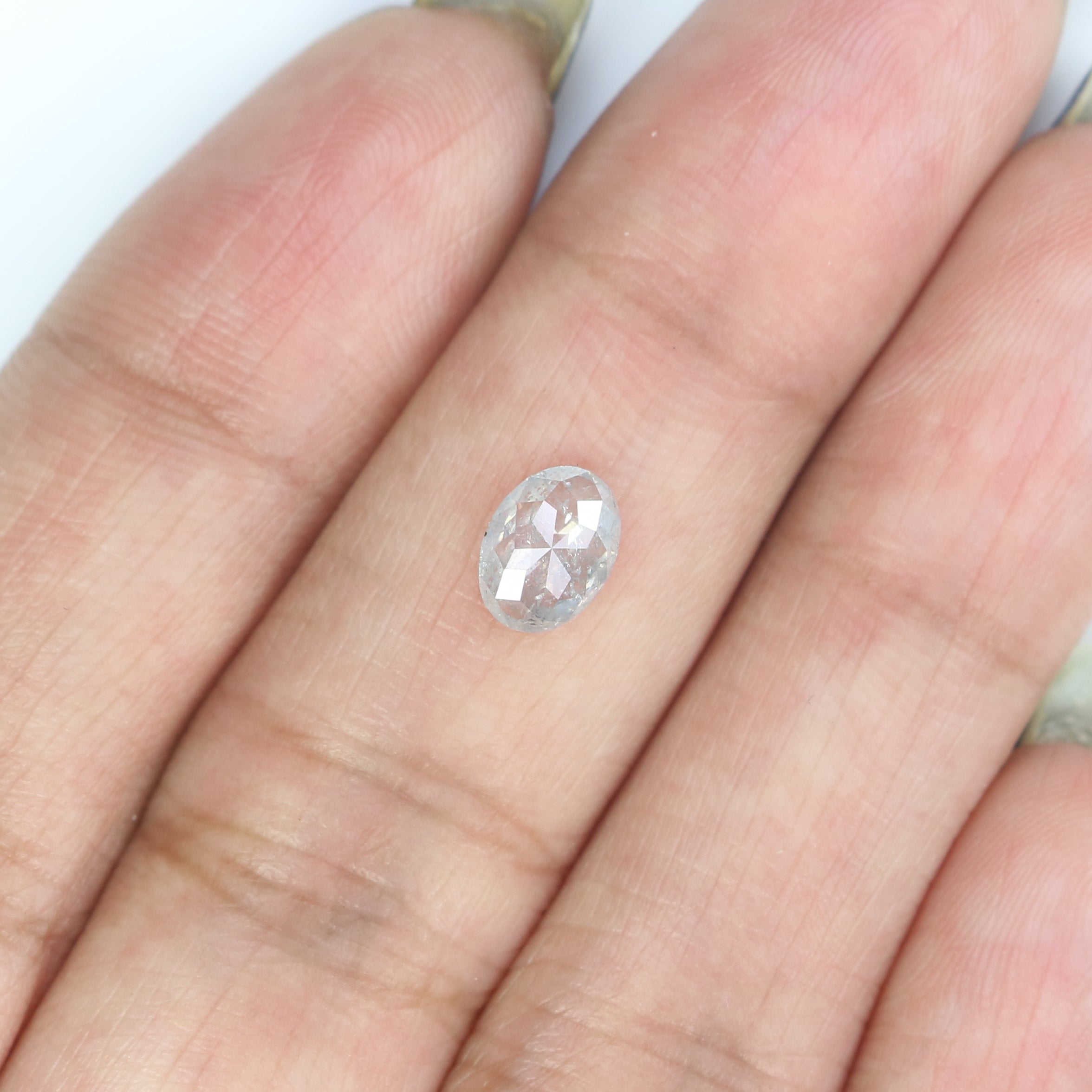 0.67 CT Natural Loose Oval Shape Diamond Grey Color Oval Shape Diamond 6.65 MM Natural Loose Grey Color Diamond Oval Rose Cut Diamond QL2589