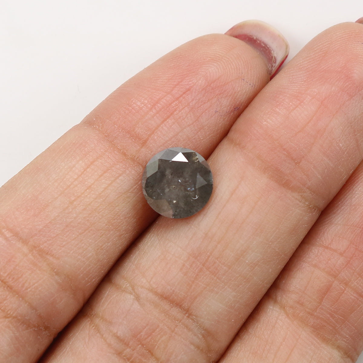 2.14 CT Natural Loose Round Shape Diamond Salt And Pepper Round Cut Diamond 7.90 MM Natural Grey Color Round Brilliant Cut Diamond LQ8237