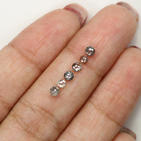 Natural Loose Rose Cut Salt And Pepper Diamond Black Grey Color 0.62 CT 2.30 MM Round Rose Cut Shape Diamond L6989
