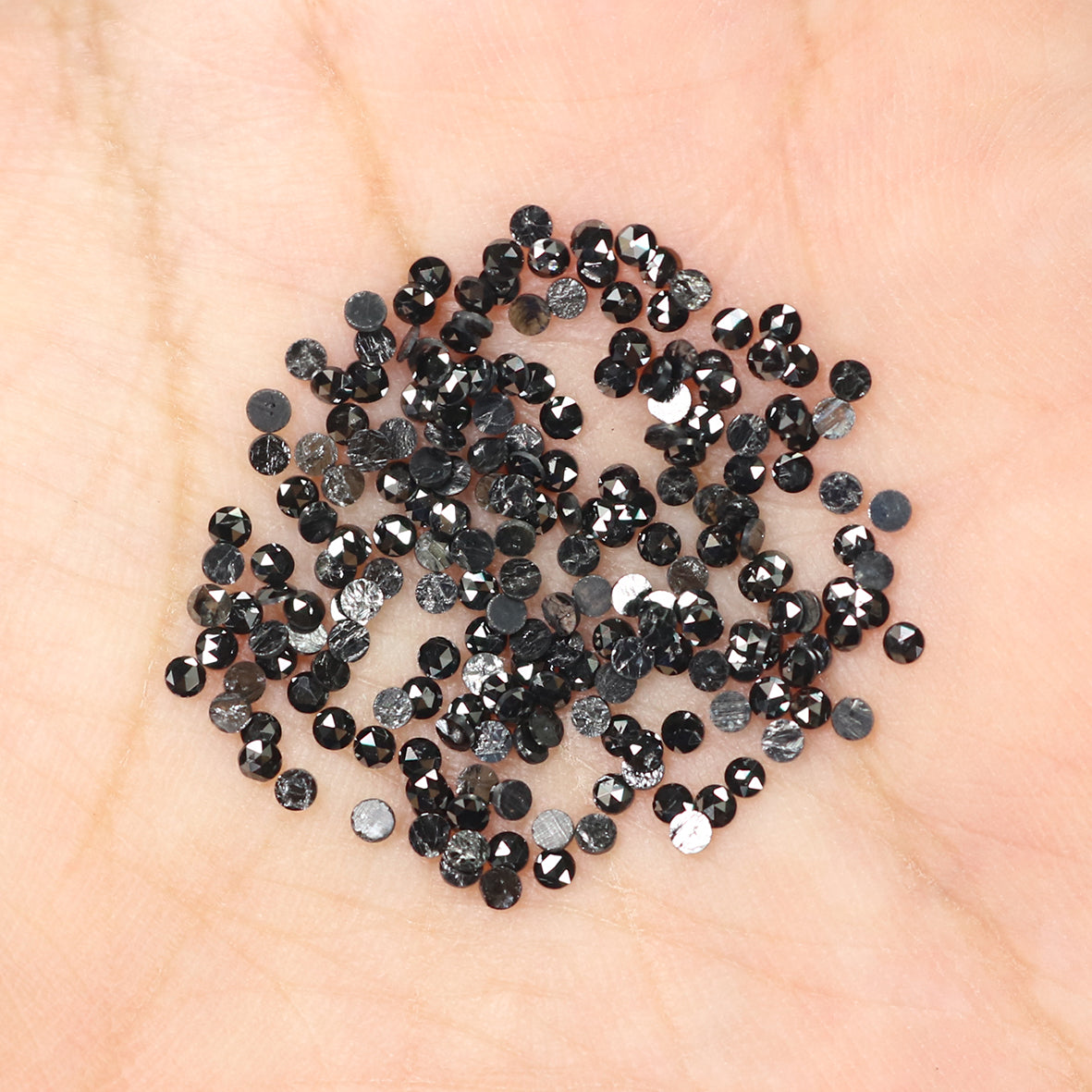 Natural Loose Round Rose Cut Diamond Black Color 2.94 CT 1.60 MM Rose Cut Shape Diamond L1888