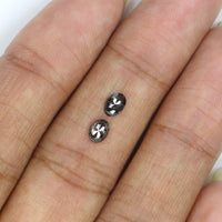 Natural Loose Oval Diamond, Salt And Pepper Oval Diamond, Natural Loose Diamond, Oval Rose Cut Diamond, 0.49 CT Oval Shape Diamond KDL2772