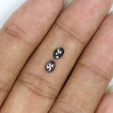 Natural Loose Oval Diamond, Salt And Pepper Oval Diamond, Natural Loose Diamond, Oval Rose Cut Diamond, 0.49 CT Oval Shape Diamond KDL2772