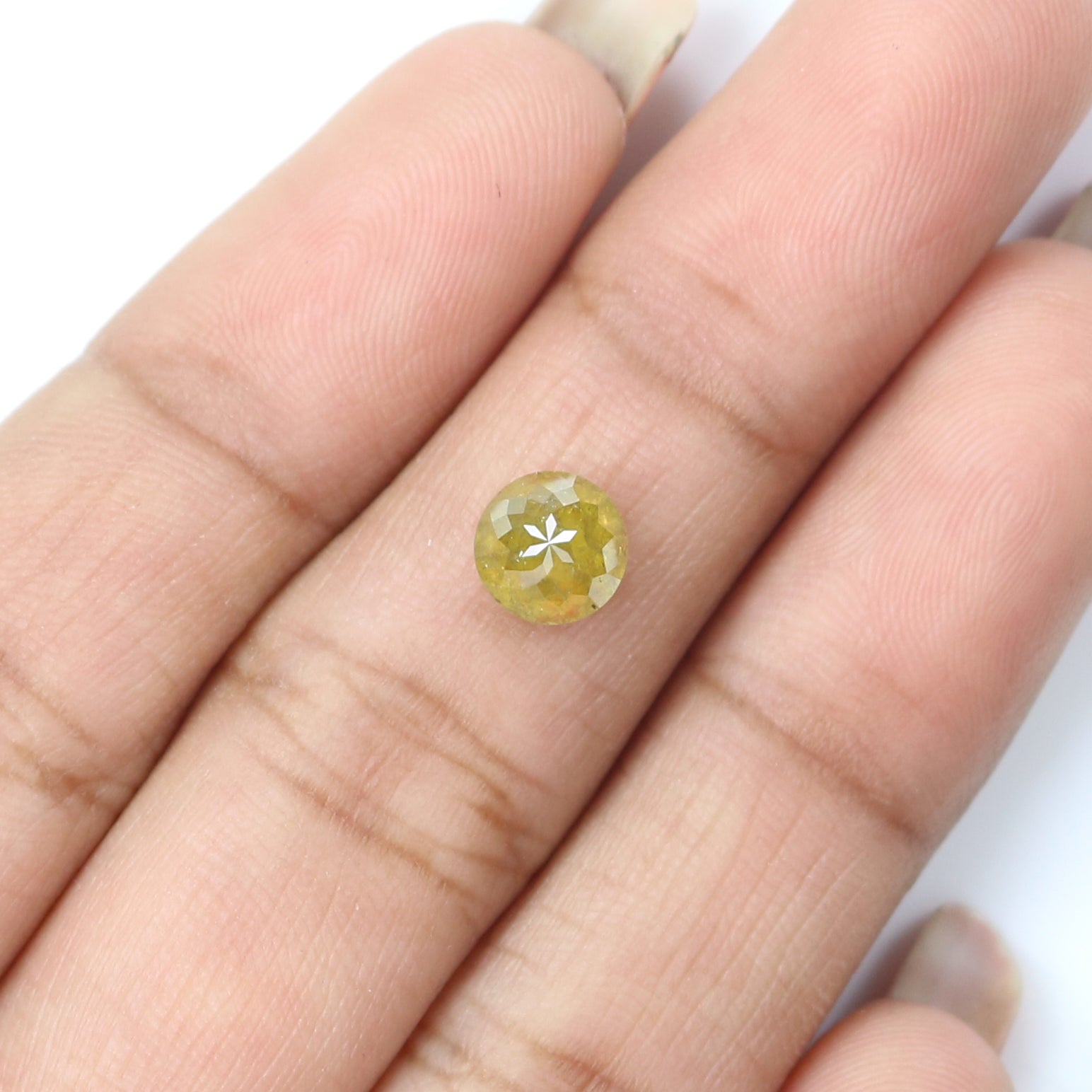 1.14 CT Natural Loose Round Rose Cut Diamond Yellow Color Round Shape Diamond 6.10 MM Natural Yellow Color Round Rose Cut Diamond LQ8841