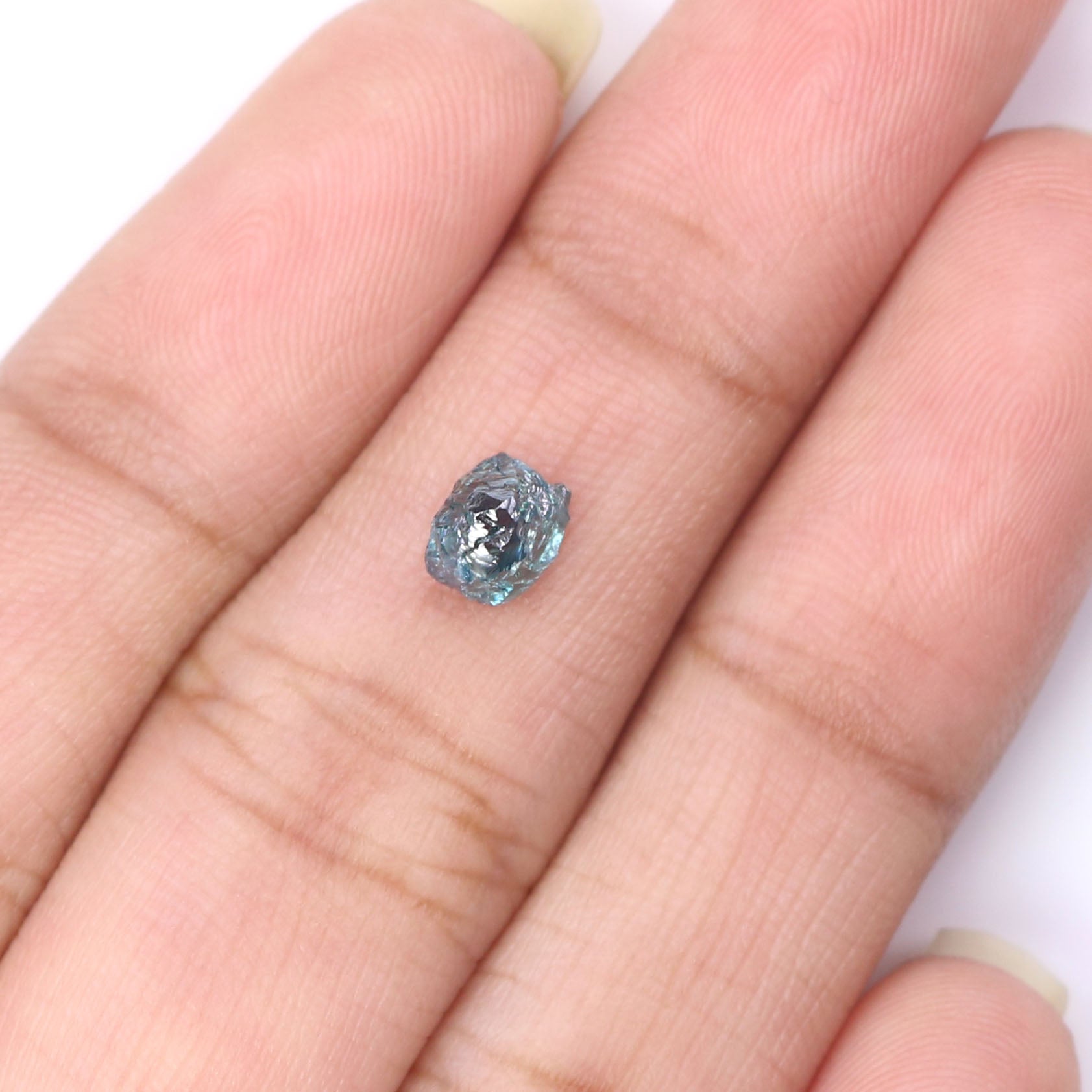 0.76 CT Natural Loose Rough Shape Diamond Blue Color Rough Cut Diamond 5.25 MM Natural Loose Blue Color Rough Irregular Cut Diamond QLB2235