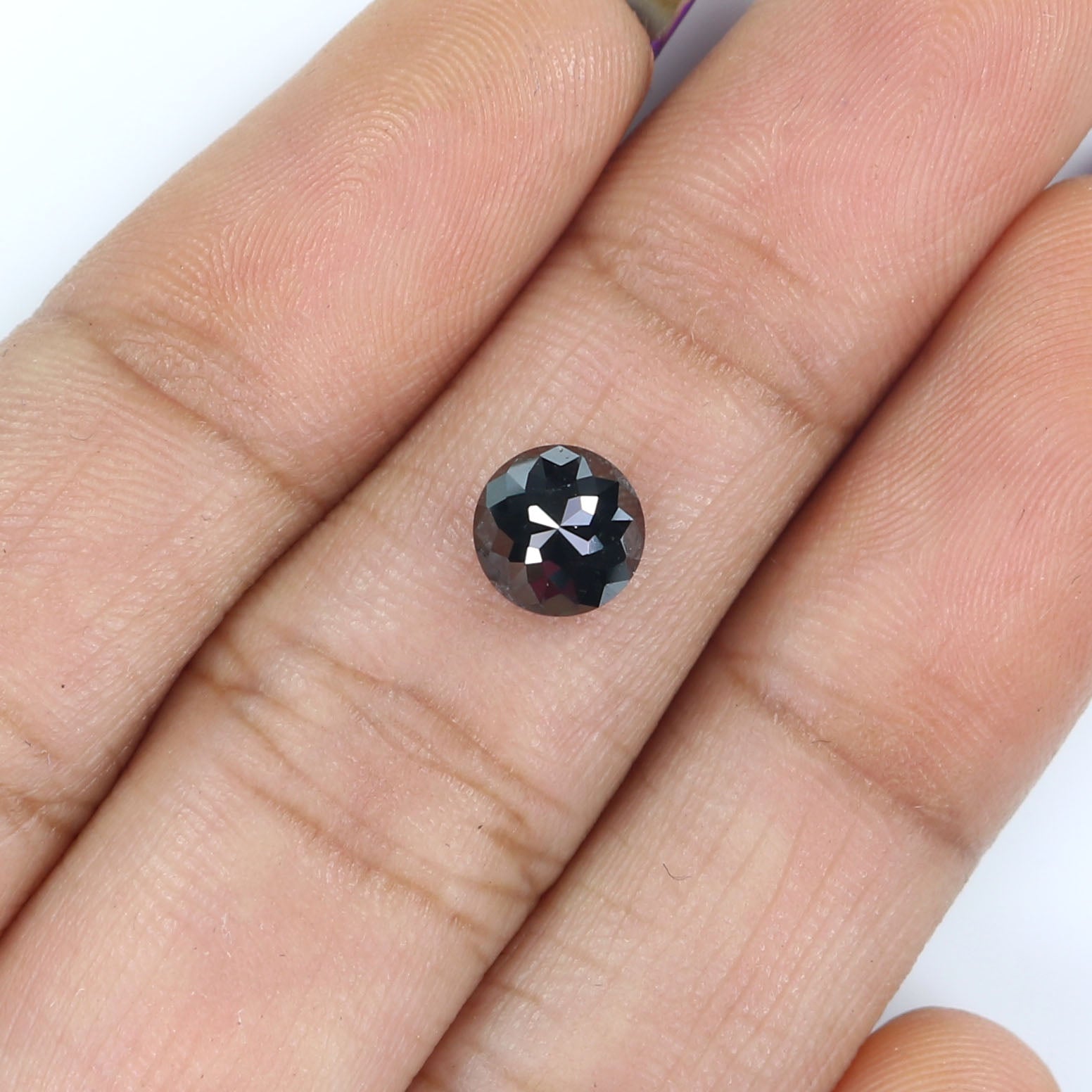 0.94 CT Natural Loose Round Rose Cut Diamond Black Color Round Shape Diamond 6.10 MM Natural Loose Black Color Round Rose Cut Diamond KQ1634