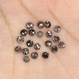 Natural Loose Rose Cut Salt And Pepper Diamond Black Grey Color 1.66 CT 2.70 MM Rose Cut Shape Diamond L1936