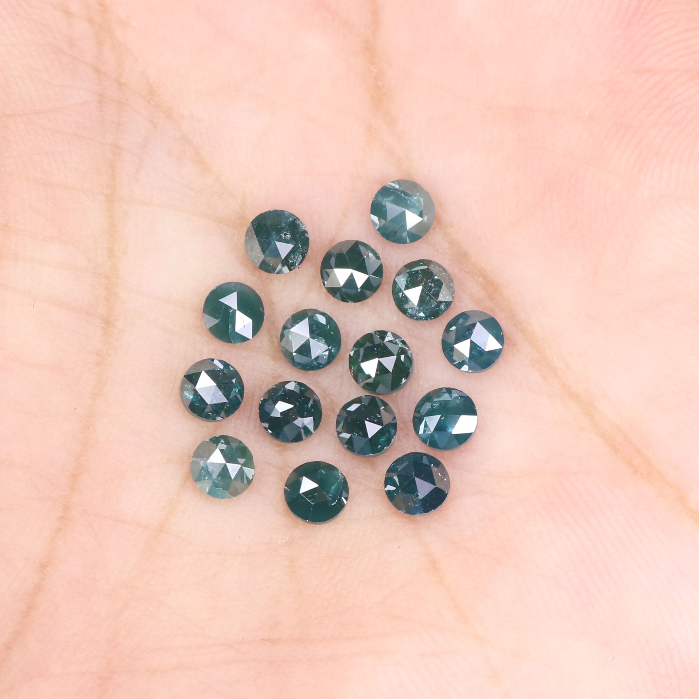 Natural Loose Rose Cut Blue Color Diamond 2.81 CT 3.30 MM Round Rose Cut Shape Diamond L8992