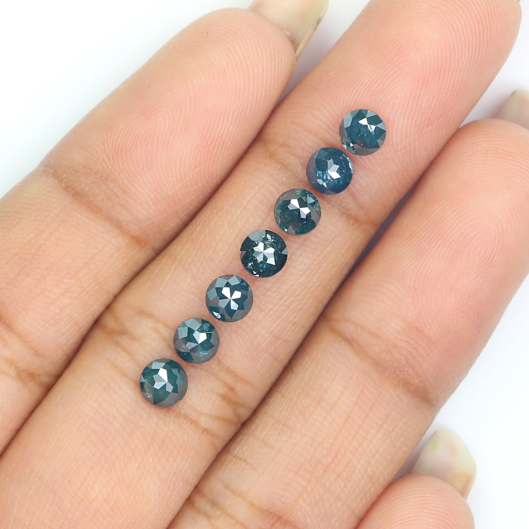 2.30 CT Natural Loose Rose Cut Diamond Blue Color Round Cut Diamond 3.90 MM Natural Loose Blue Diamond Round Rose Cut Shape Diamond LQ2386