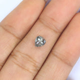 Natural Loose Heart Salt And Pepper Diamond Black Grey Color 0.73 CT 5.54 MM Heart Shape Rose Cut KDL2469