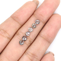 Natural Loose Rose Cut Salt And Pepper Diamond Black Grey Color 1.69 CT 3.70 MM Round Rose Cut Shape Diamond L989