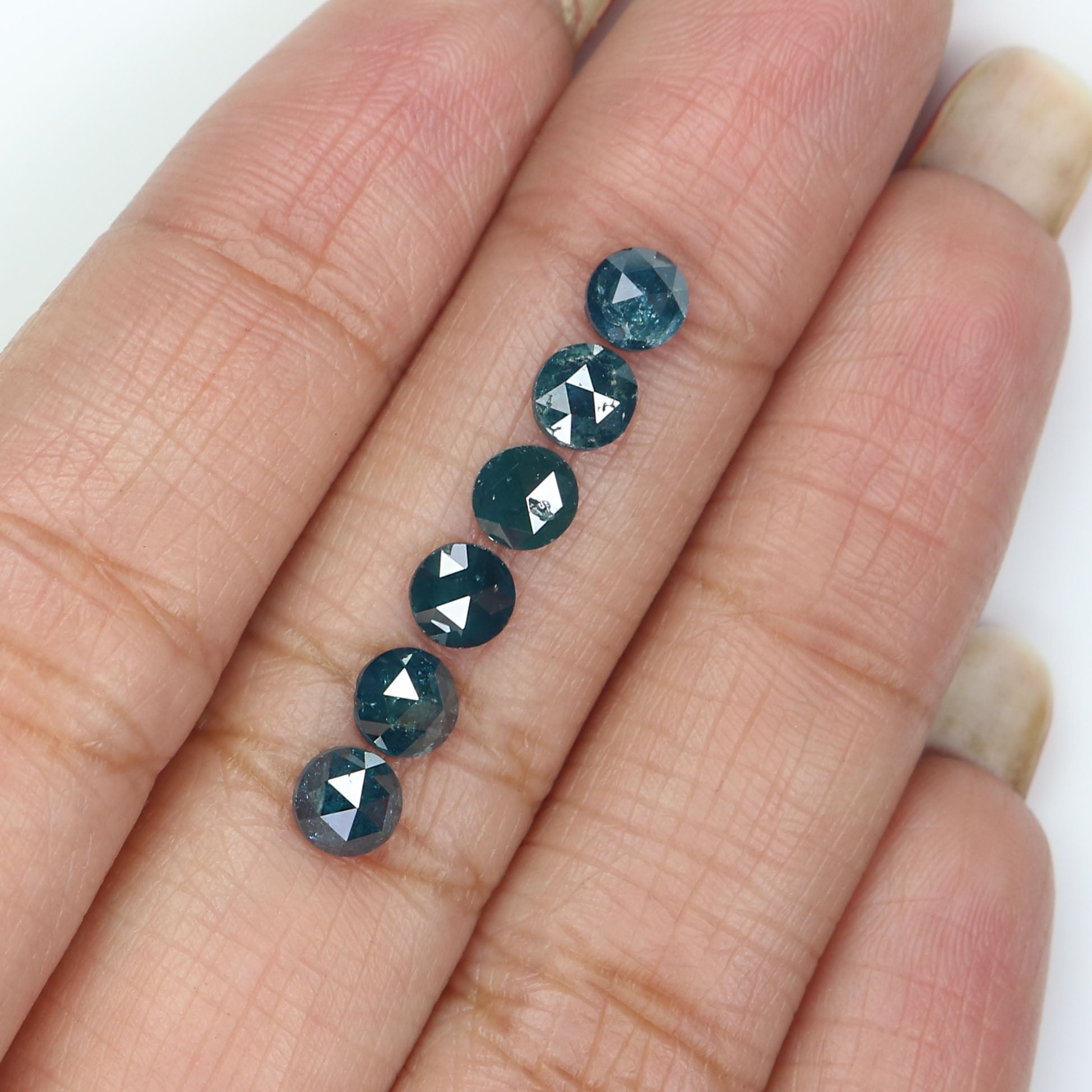 2.38 CT Natural Loose Round Rose Cut Diamond Blue Color Round Shape Diamond 4.35 MM Natural Loose Blue Color Round Rose Cut Diamond LQ2425