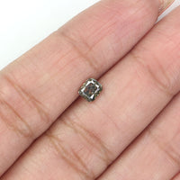Natural Loose Radiant Salt And Pepper Diamond Green Black Color 0.48 CT 4.65 MM Radiant Shape Rose Cut Diamond L8687
