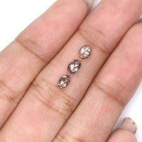 Natural Loose Oval Salt And Pepper Diamond Brown Color 0.72 CT 4.35 MM Oval Rose Cut Shape Diamond L592