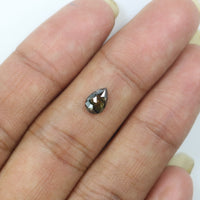 Natural Loose Pear Diamond, Salt And Pepper Pear Diamond, Natural Loose Diamond, Pear Rose Cut Diamond, 0.61 CT Pear Cut Diamond KDL2732
